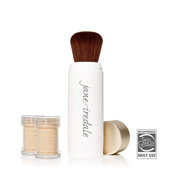 Satin, Amazing Base nachfüllbarer Pinsel SPF20 incl. 2 Kartuschen - Jane iredale   