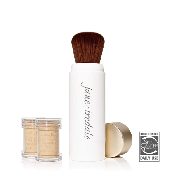 Amber, Amazing Base nachfüllbarer Pinsel SPF20 incl. 2 Kartuschen - Jane iredale   